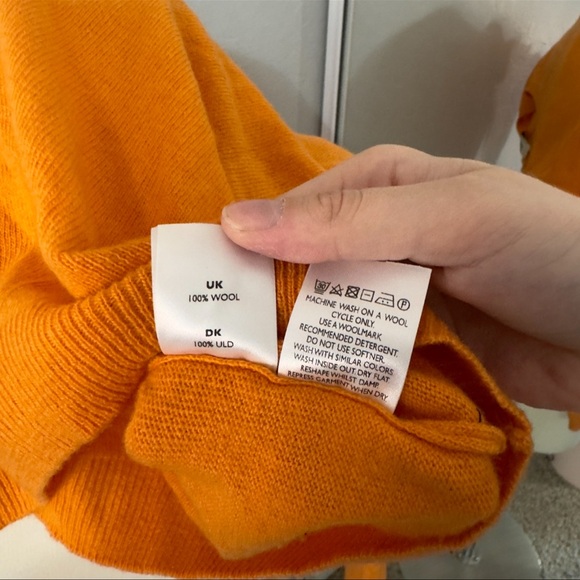Magasin Du Nord 100% Premium Lambswool Sweater Orange - Picture 9 of 9